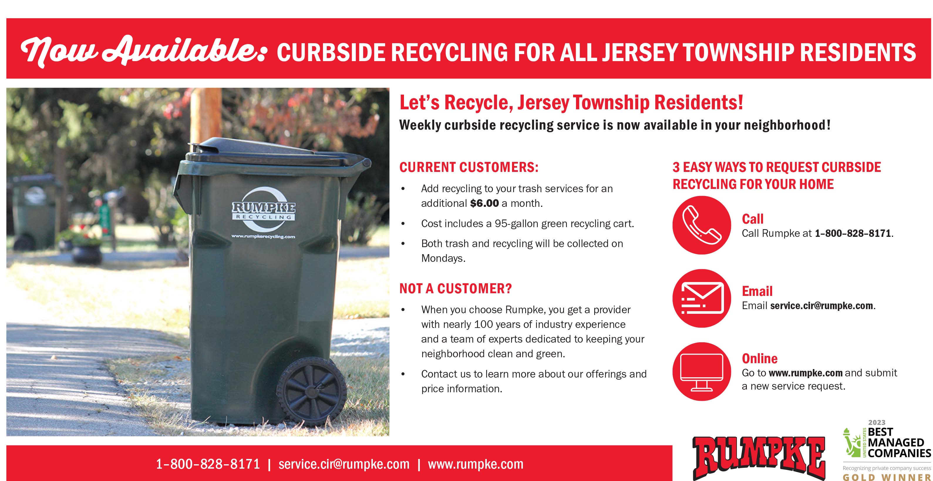 Trash Service and Recycling Jersey Township, Licking County, Ohio